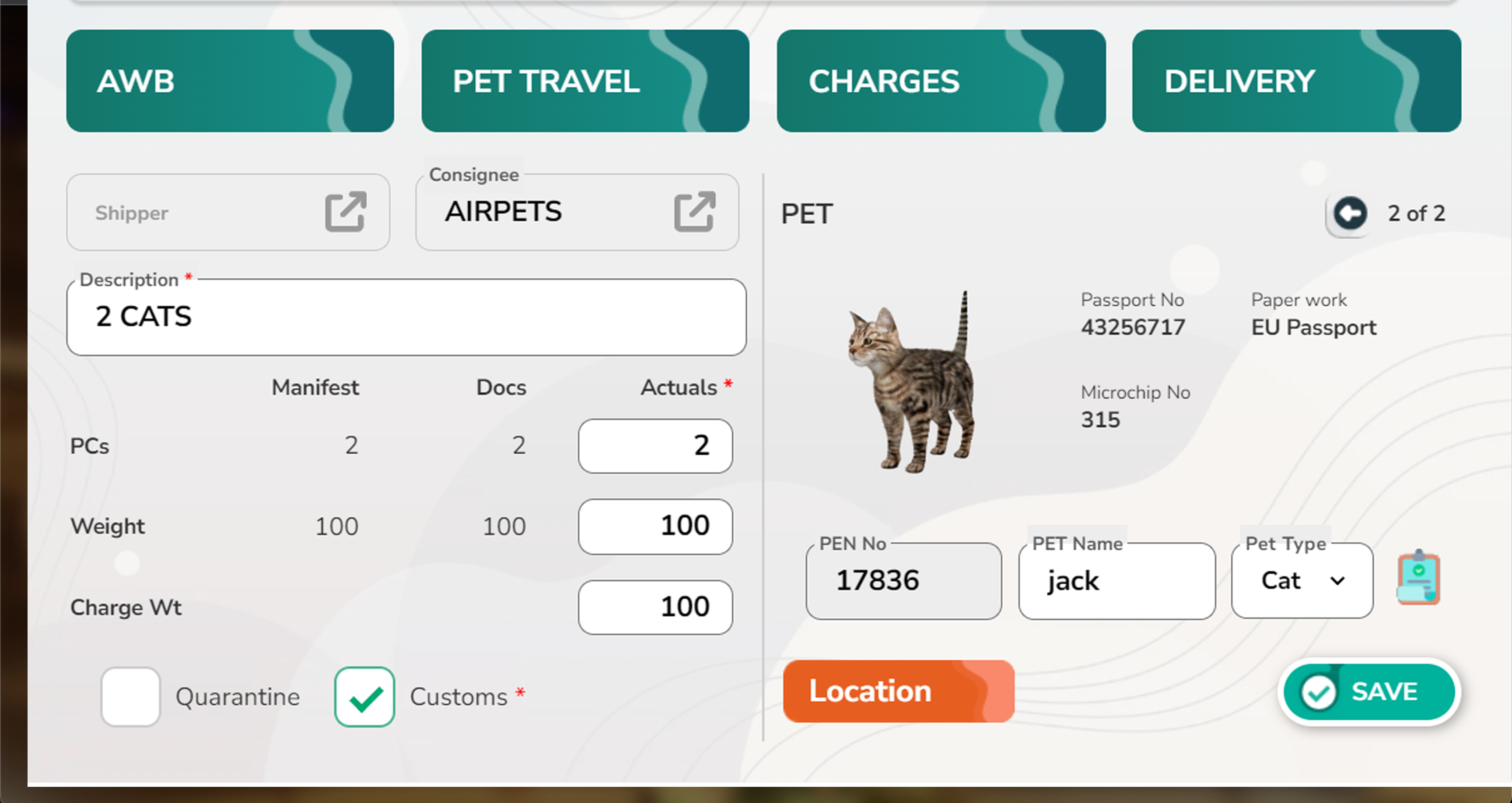 Pet App (Tablet)